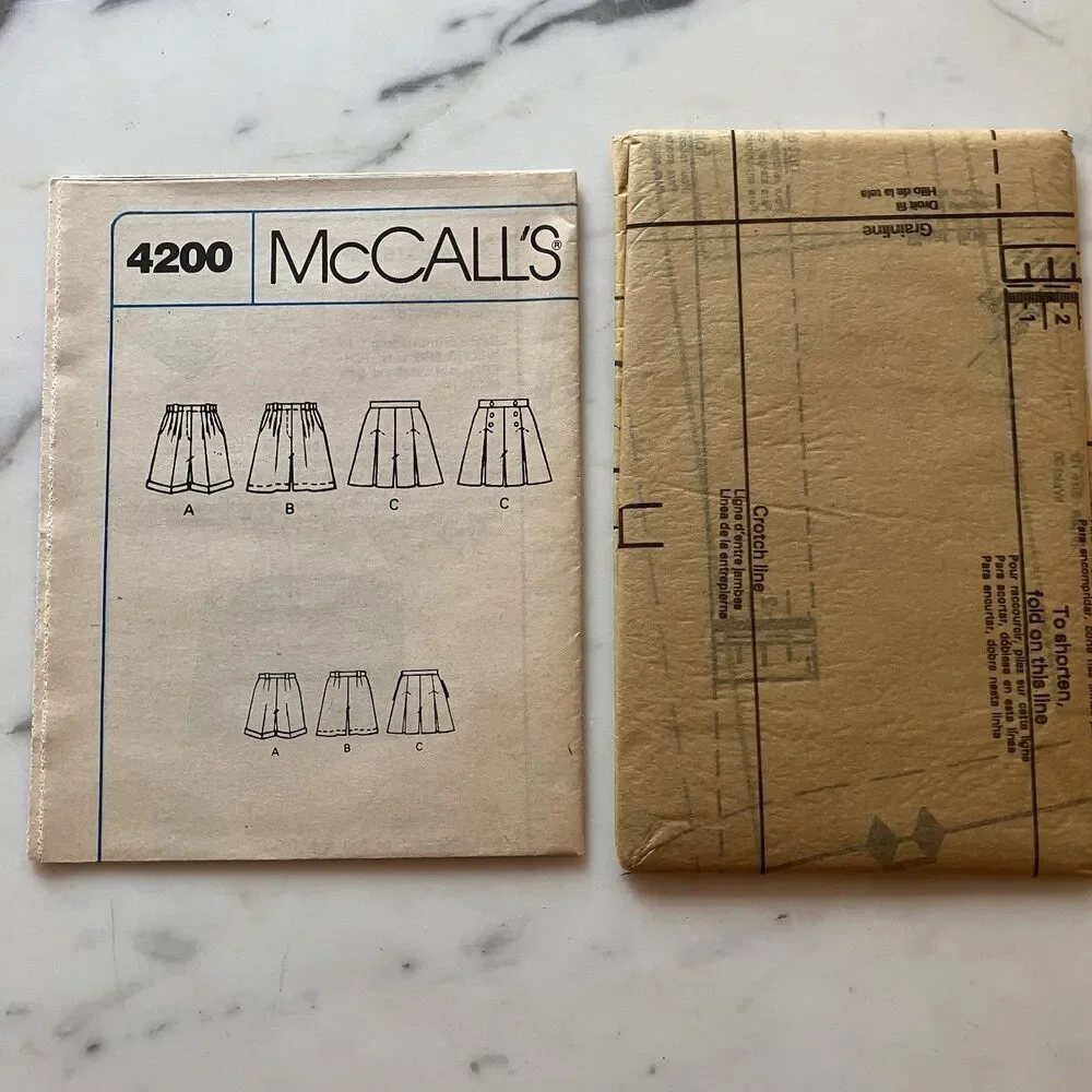MCCALLS PATTERN 4200 SHORTS &‎ SKIRTS MISSES SIZE 16 UNCUT Vintage